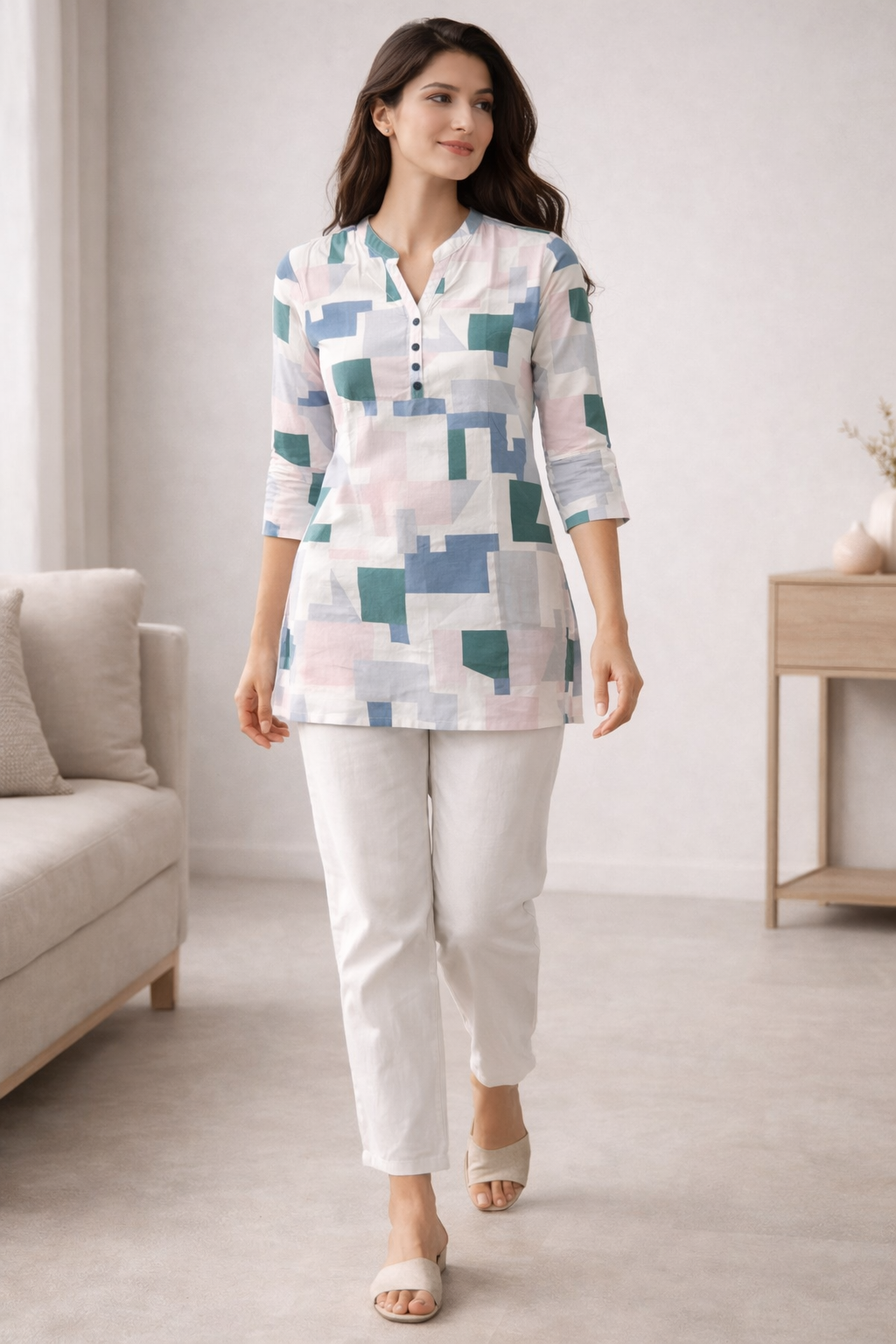 Ethnic Fusion Black Kurti – Intricate Patchwork Style Print