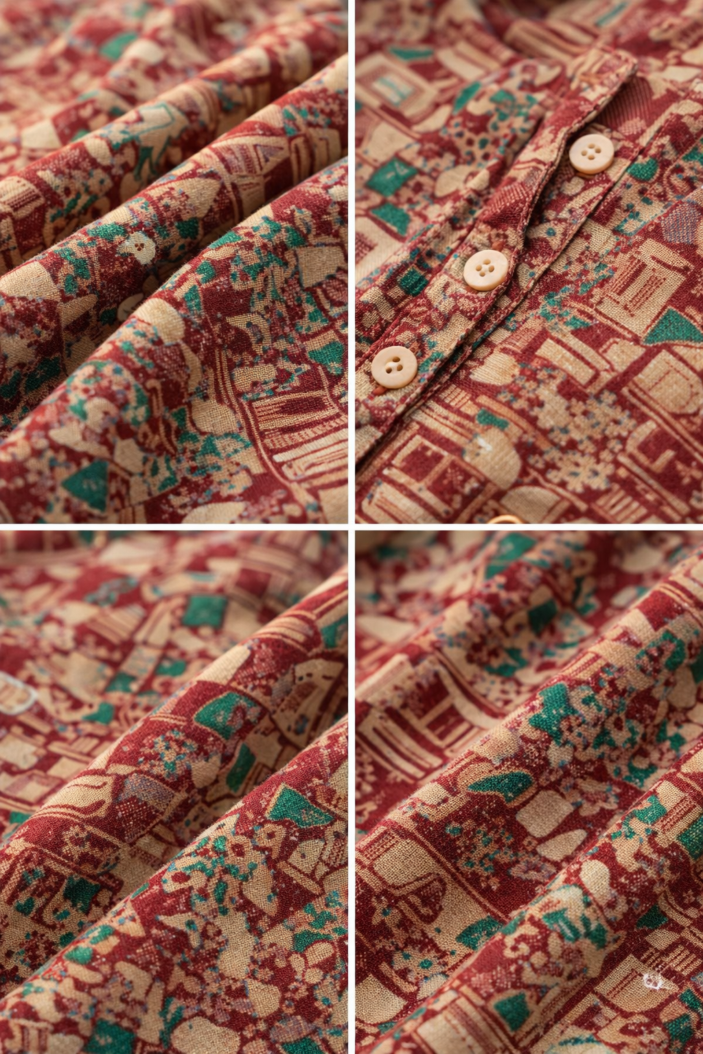 Women’s Maroon Abstract Geometric Print - 26526