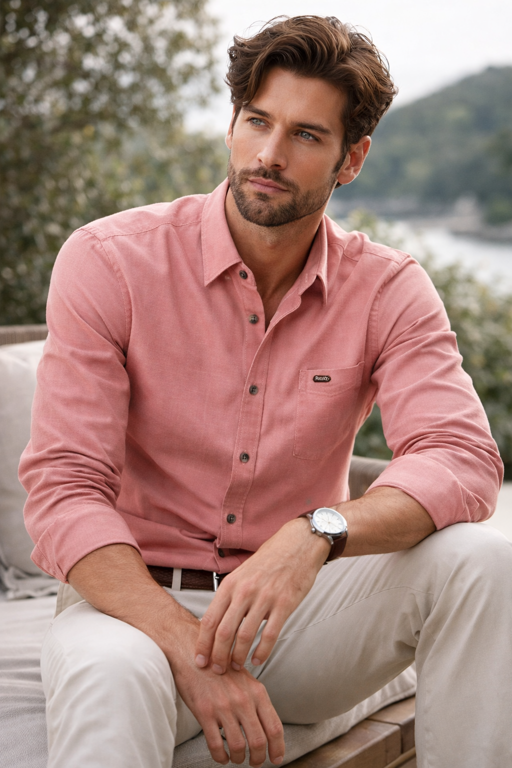 Rocck’z Premium Dusty Rose cotton Shirt - 26154