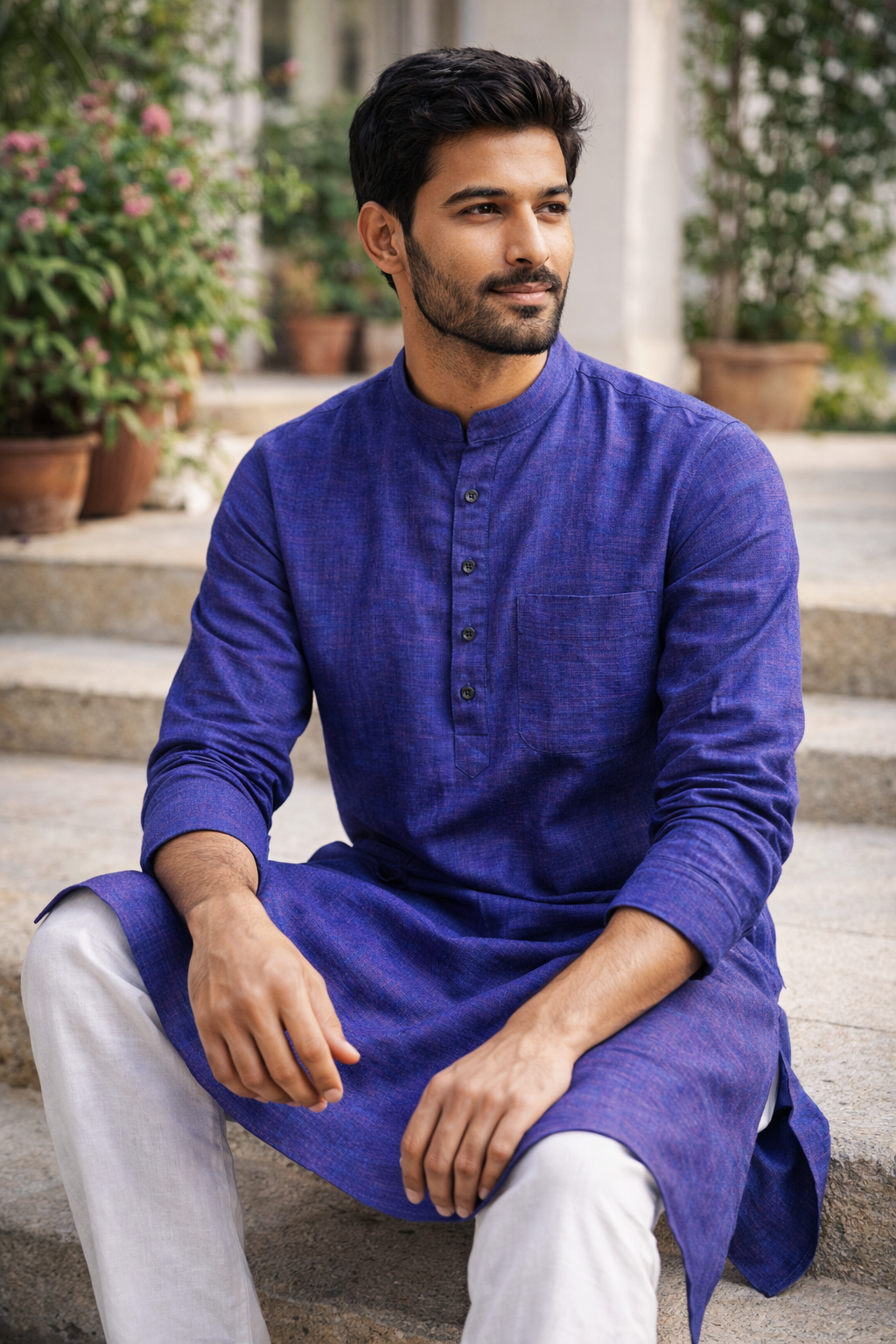 Men’s Premium Cotton Linen Kurta Pajama - 23003