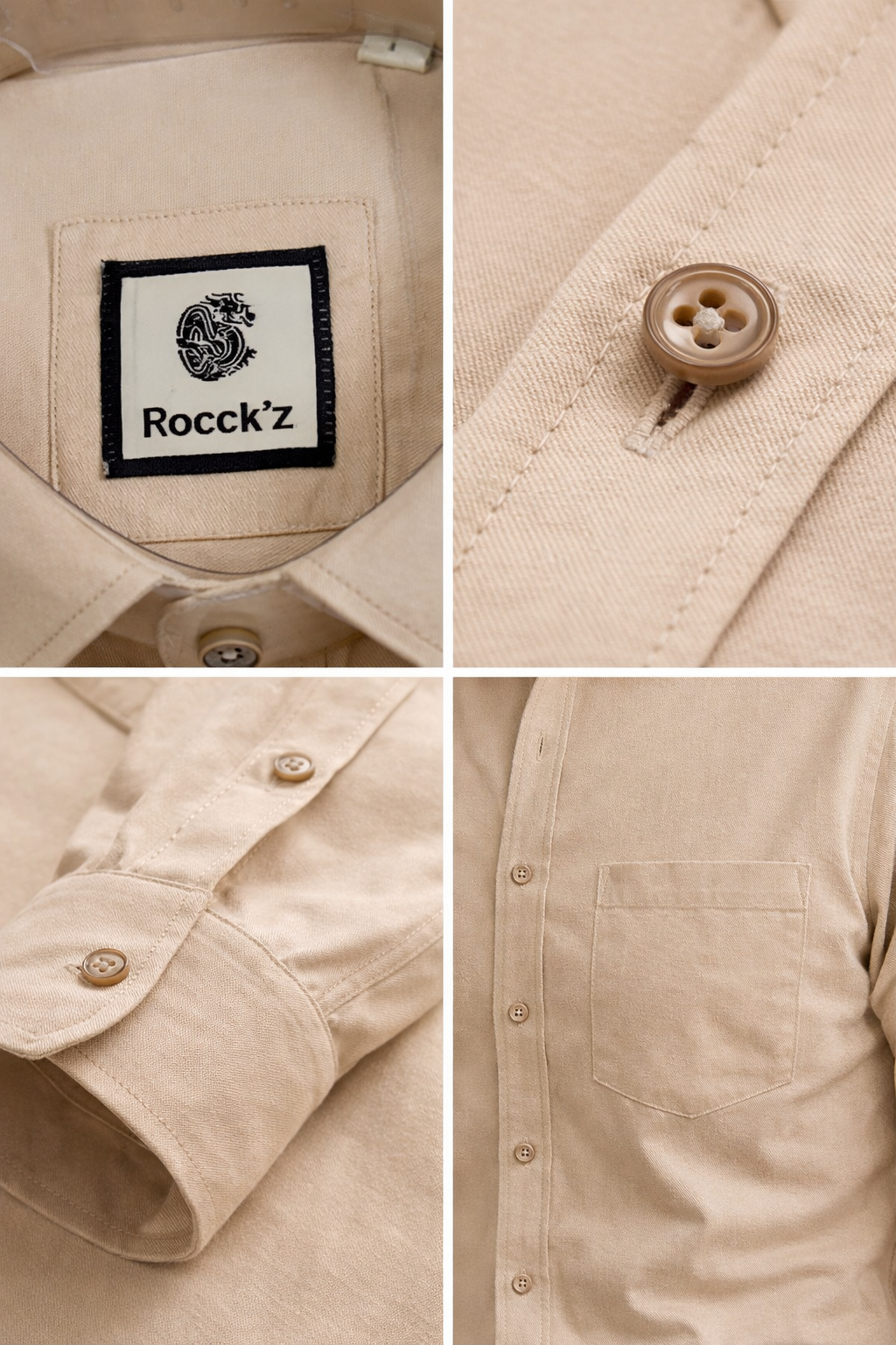 Premium Beige Cotton Formal Shirt  - 26165