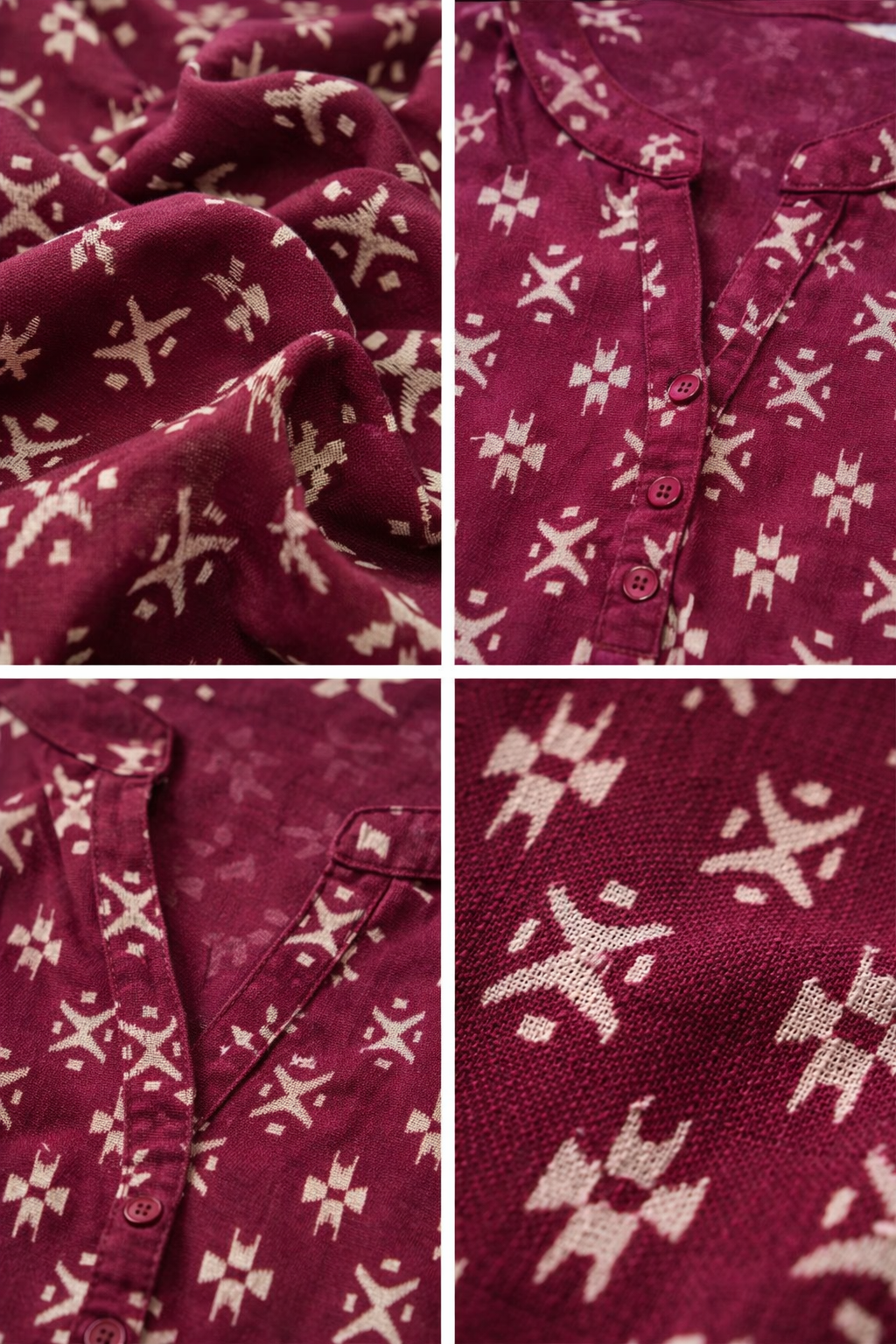 Women’s Maroon Geometric Print Kurti - 26534