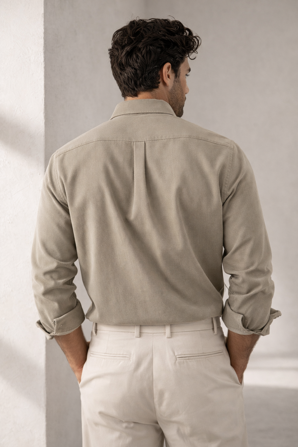 Men’s Premium Khaki Cotton Formal Shirt - 26161
