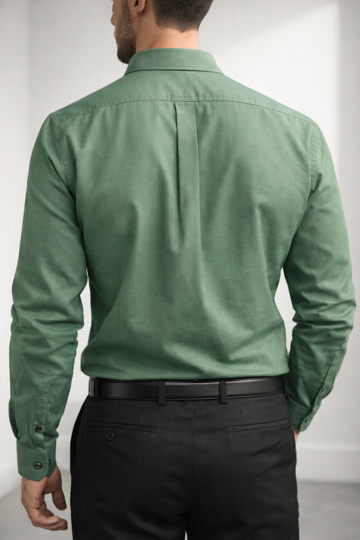 Men’s Premium Sage Green Solid Formal Shirt - 26155