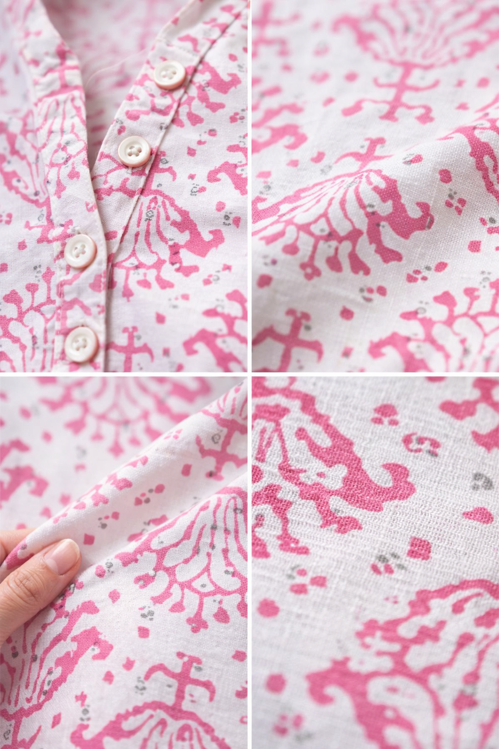 Women’s Pastel Pink Geometric Floral Print Kurti - 26565