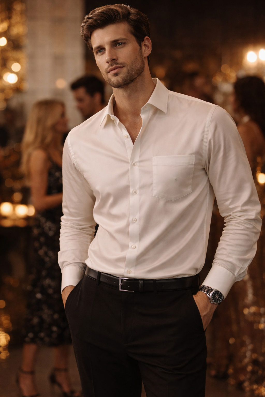 Men’s Premium Solid Cotton Satin Ivory Cream - 26500