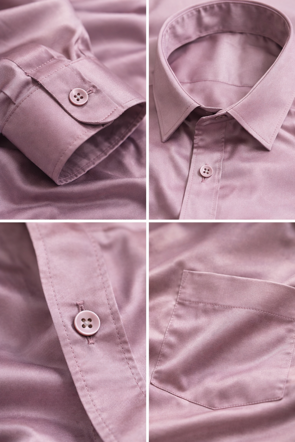 Men’s Solid Lavender Cotton Satin Formal Shirt  - 26496