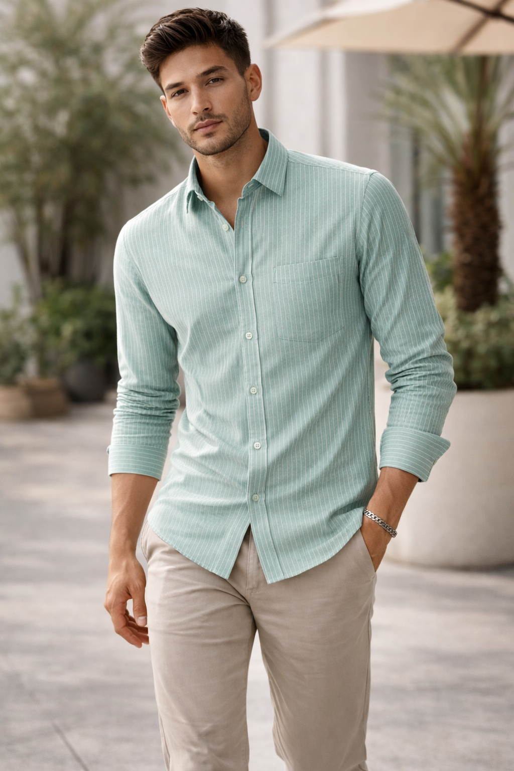 Mens's Striped Formal Shirt - 26322