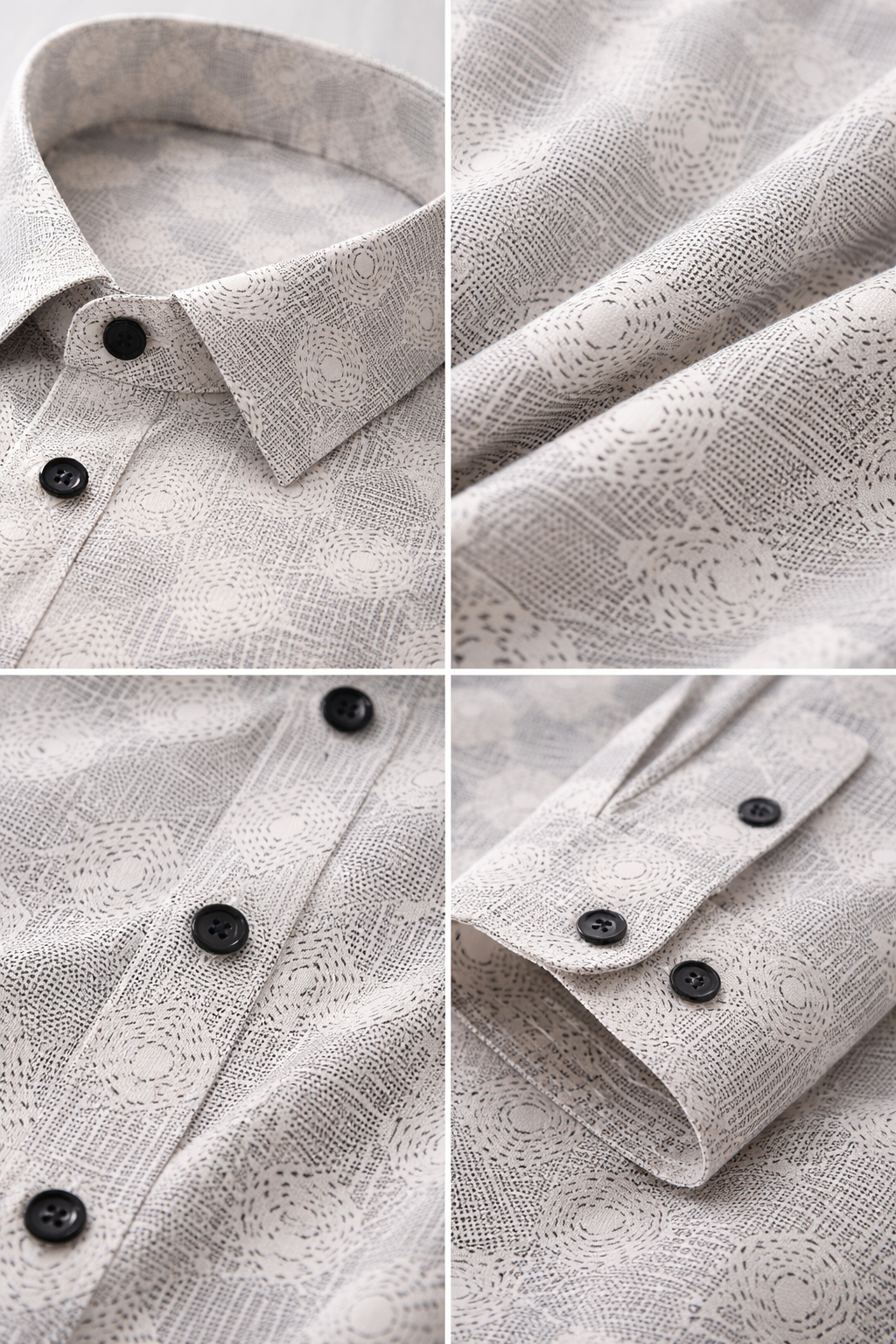 Geometric Texture Printed Men’s Casual Shirt - 26249