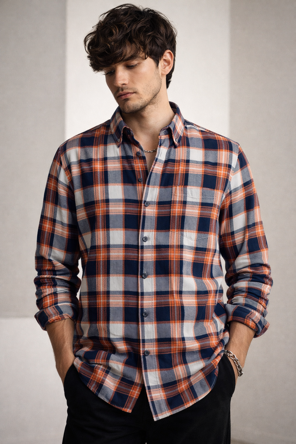 Premium Cotton Checkered Shirt  -25233