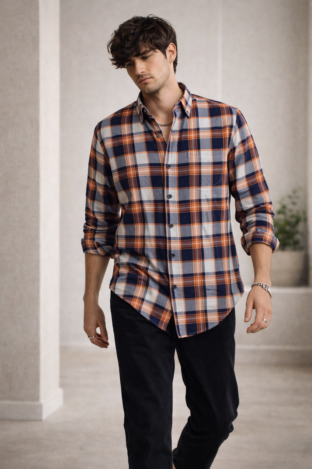 Premium Cotton Checkered Shirt  -25233