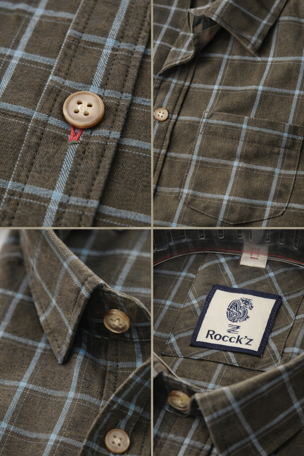 Classic Olive Brown Checkered Casual Shirt - 24461