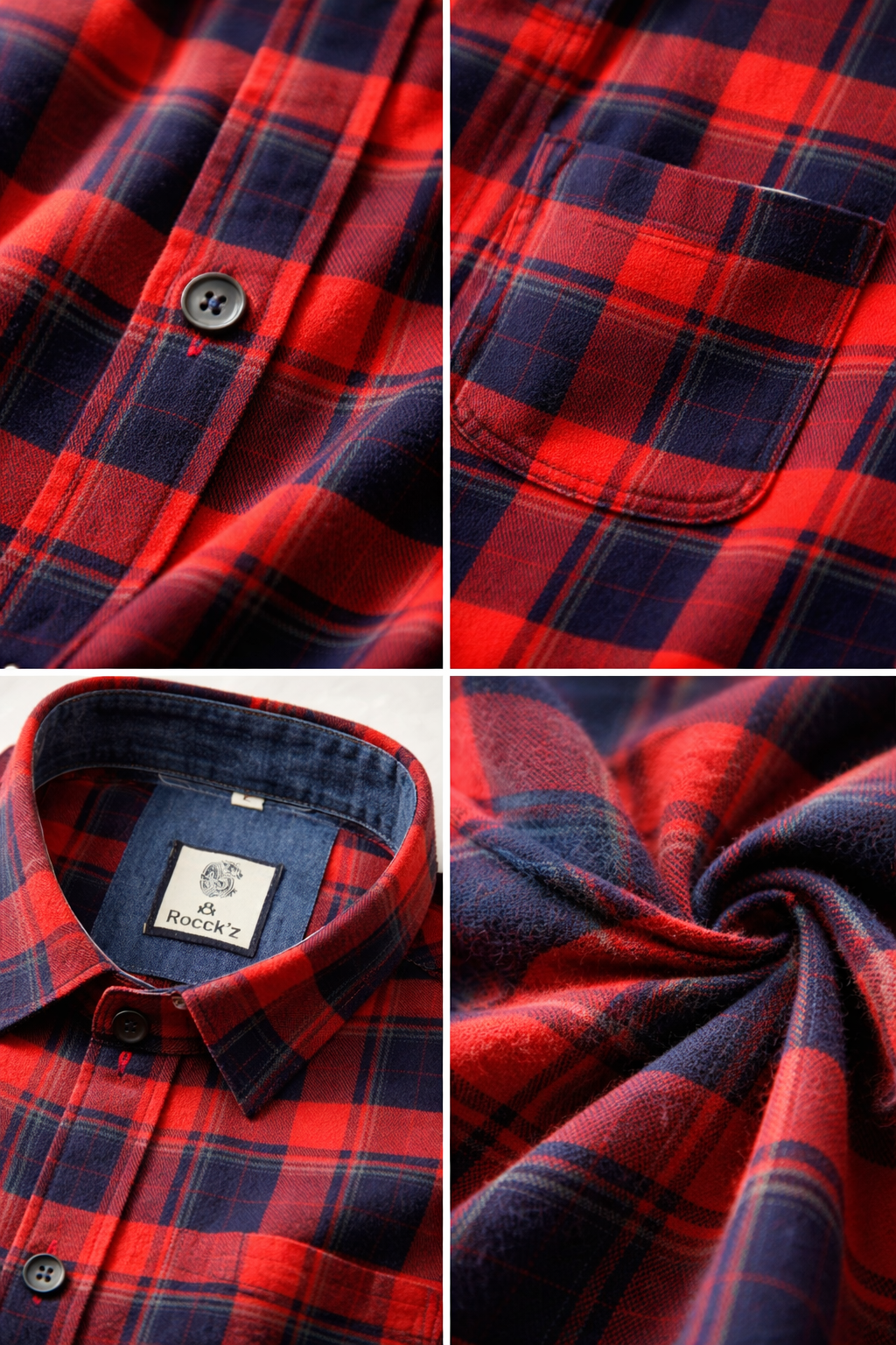 Red & Blue Checkered Casual Button-Down Shirt - 23635