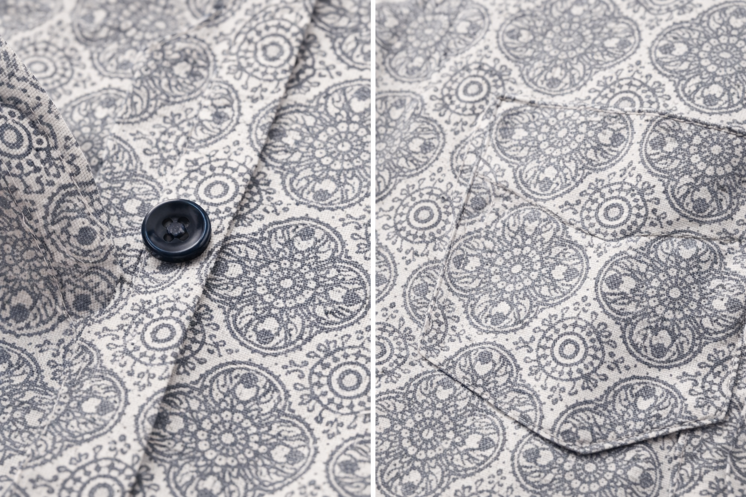 Men’s Premium Printed Cotton Grey Mandala Printed Shirt - 25606