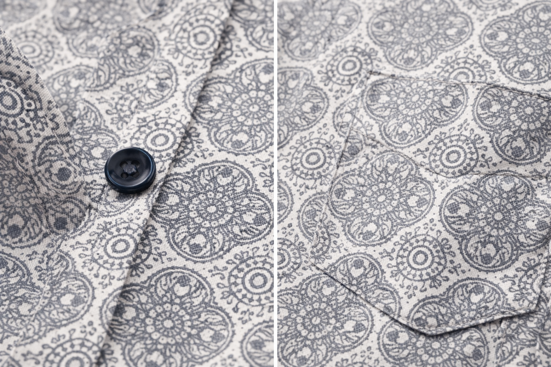Men’s Premium Printed Cotton Grey Mandala Printed Shirt - 25606