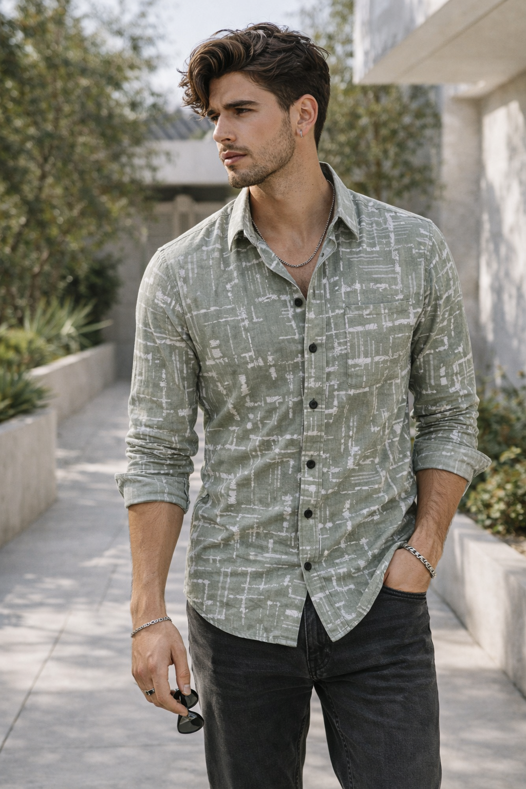 ROCCK’Z Men’s Premium Printed Casual Shirt - 26244