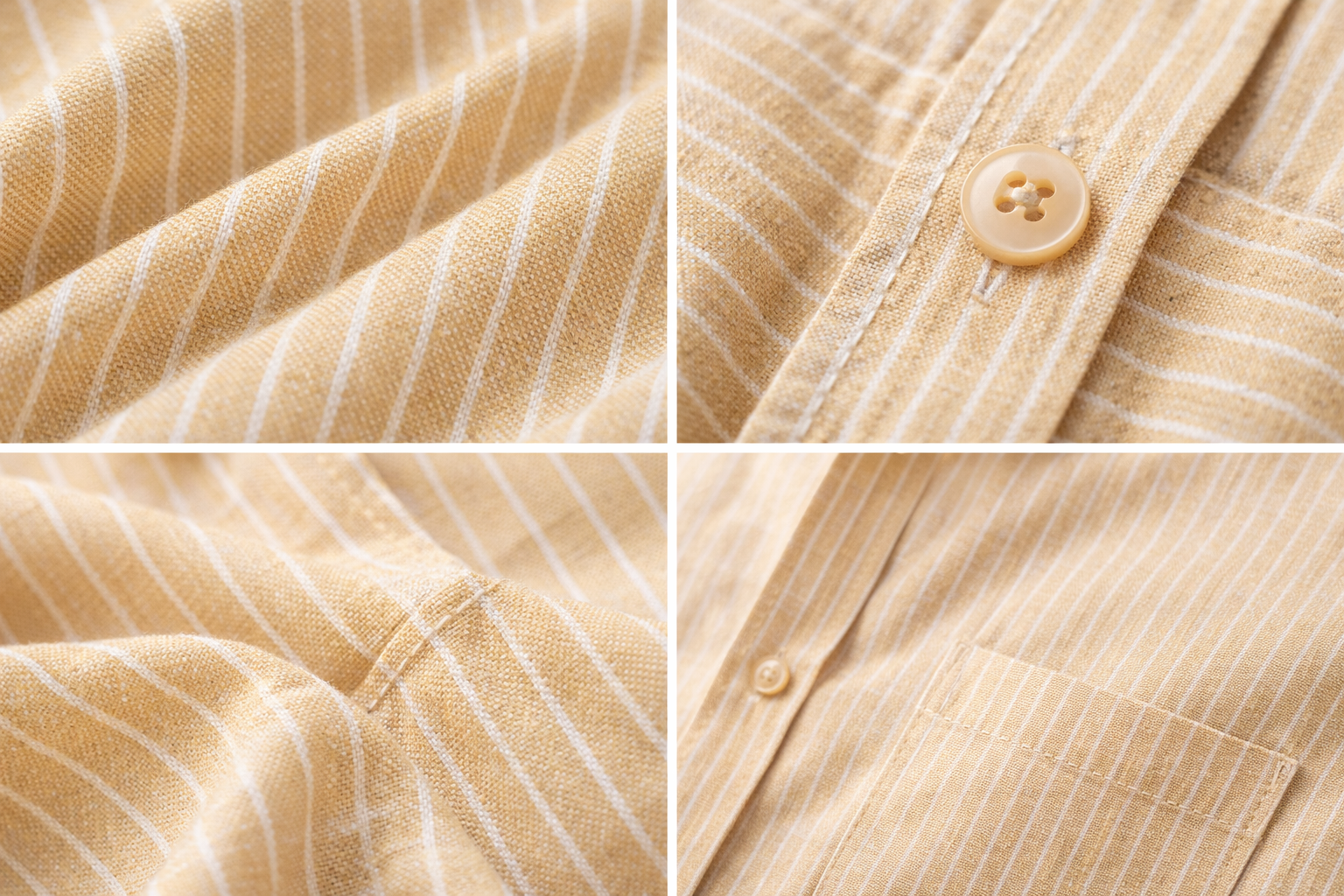 Classic Beige Striped Formal Shirt - 26326