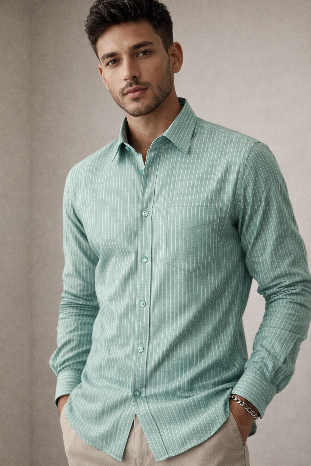 Mens's Striped Formal Shirt - 26322