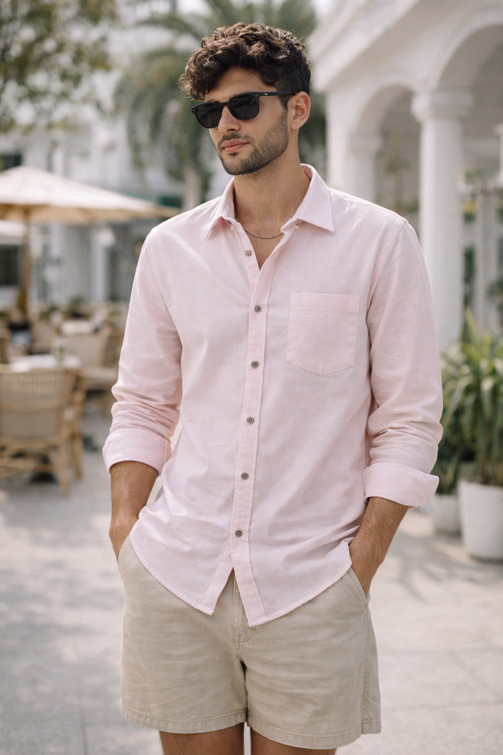 Blush Pink Cotton Formal Shirt - 26156