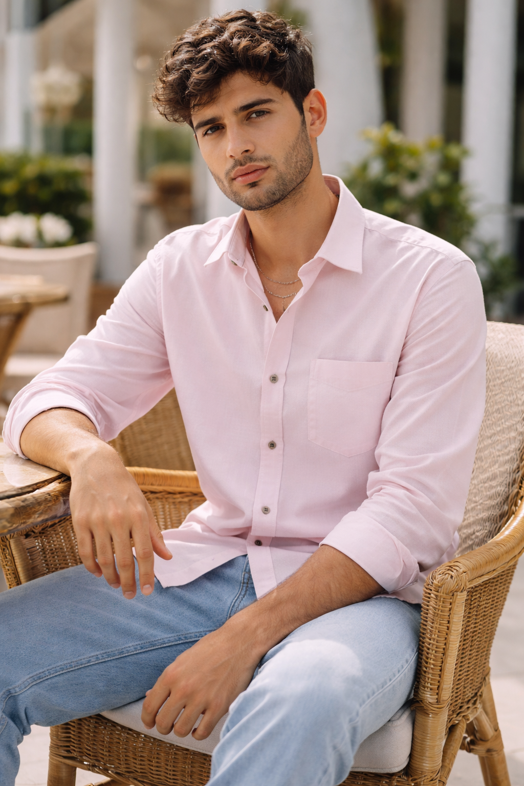 Blush Pink Cotton Formal Shirt - 26156