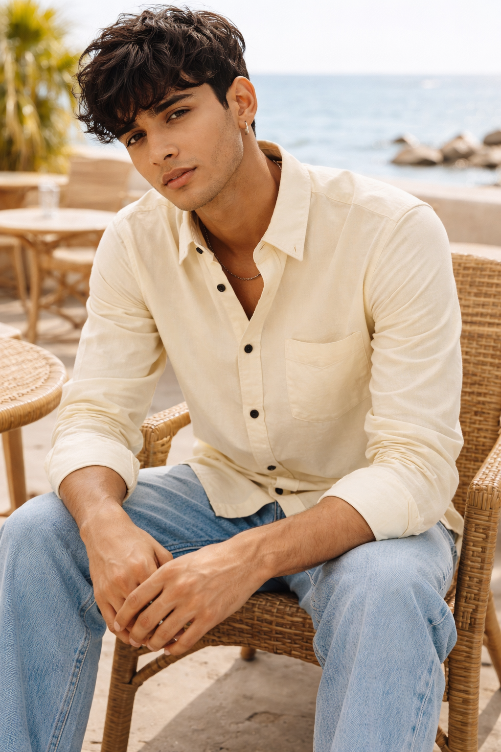 Men’s Premium Cotton Formal Shirt – Pale Cream - 25672
