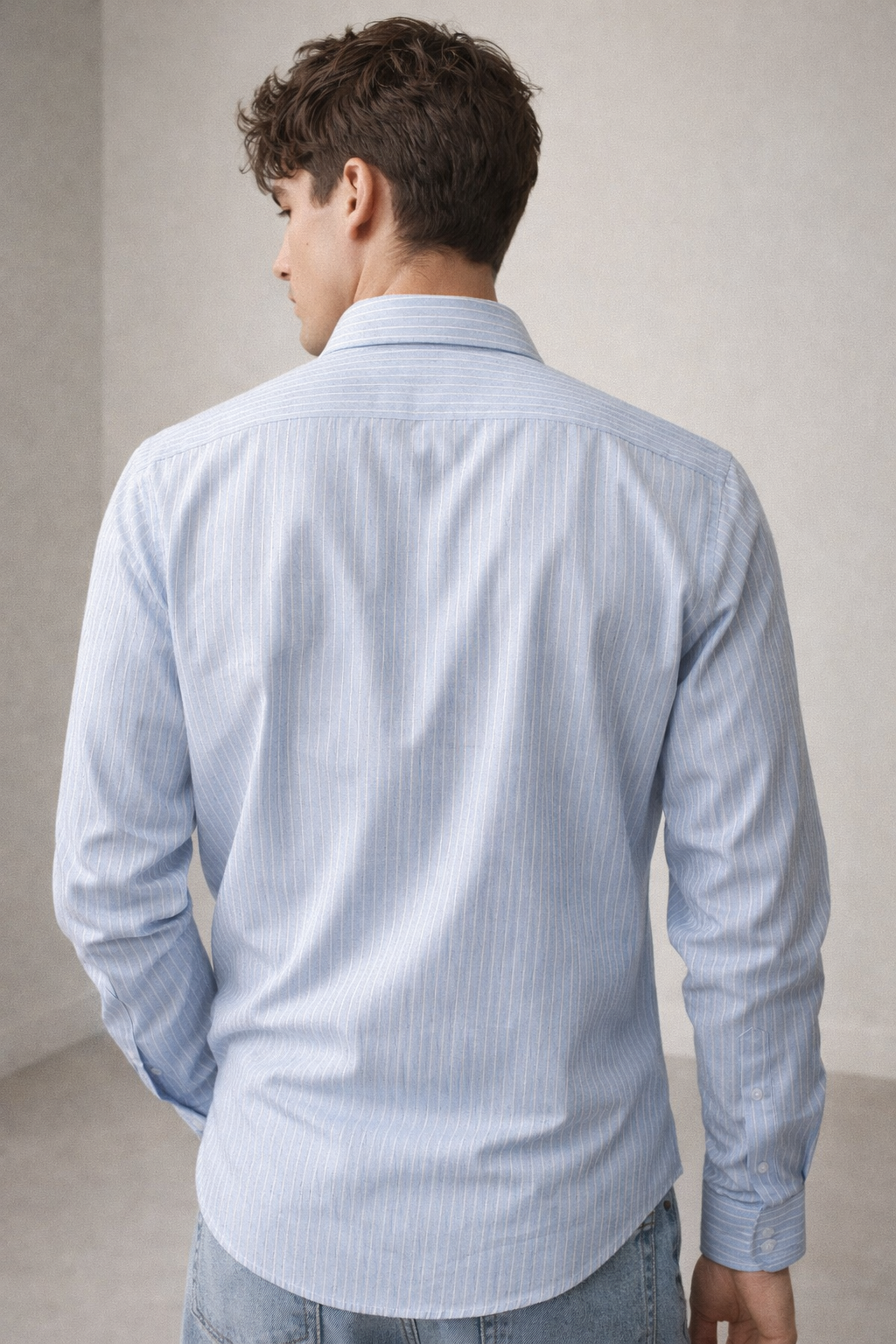 Rocck’z Men’s Sky blue Striped Formal Shirt - 26324