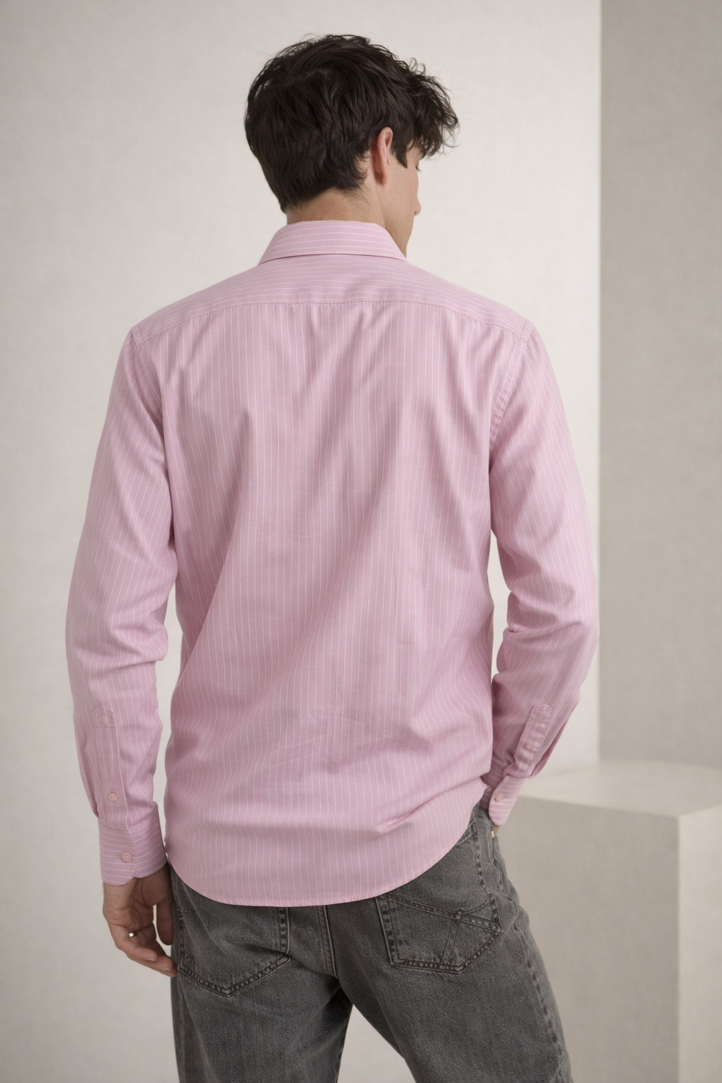 RoccK’z Men’s Pink Striped Formal Shirt - 26327
