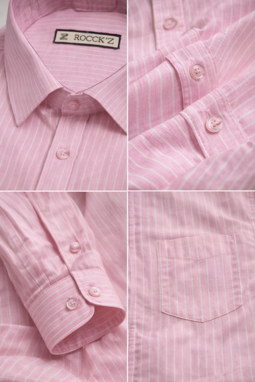 RoccK’z Men’s Pink Striped Formal Shirt - 26327