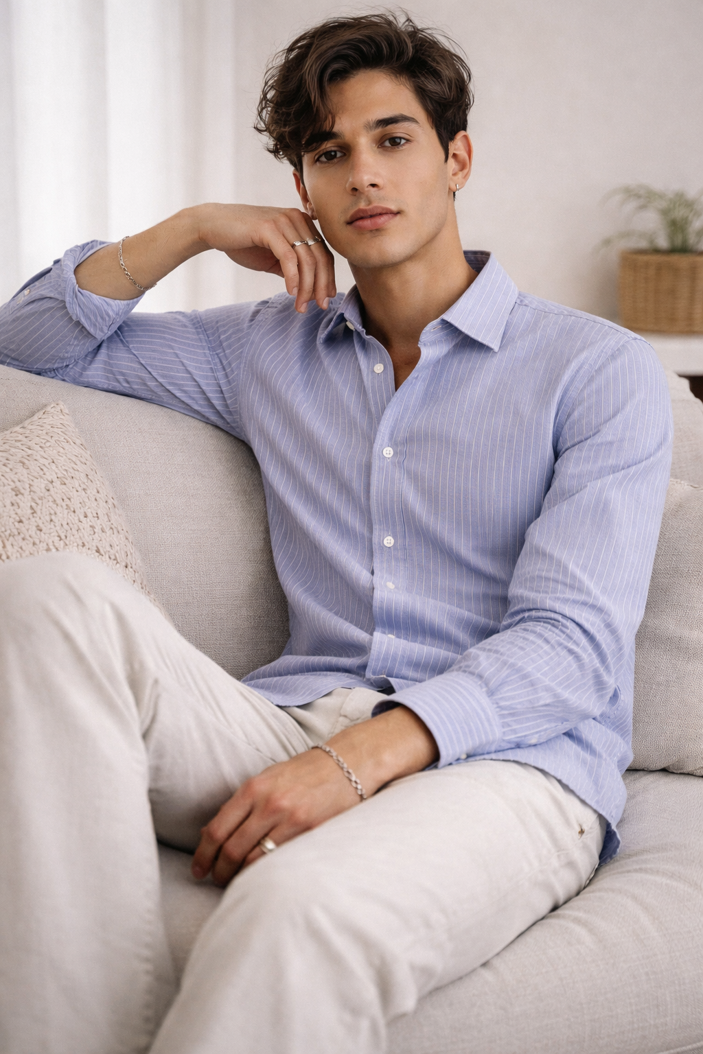 RoccK’z Men’s Purple Striped Formal Shirt - 26325