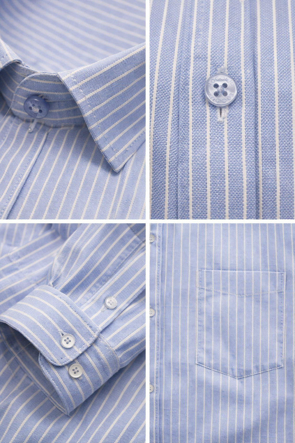 RoccK’z Men’s Light Blue Striped Formal Shirt - 26321