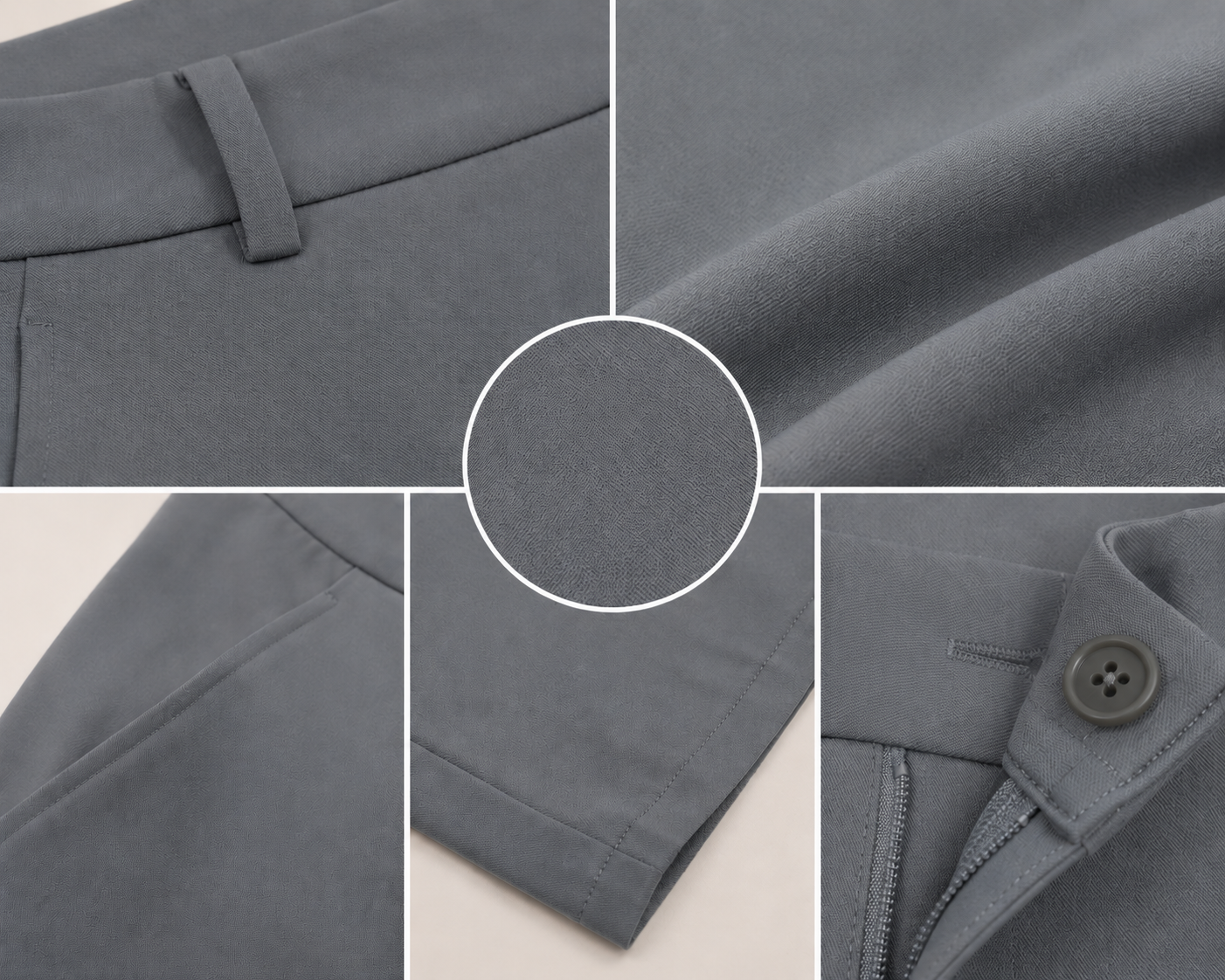 Premium Slate Gray Girl's Slim-Fit Formal Trousers - 26597