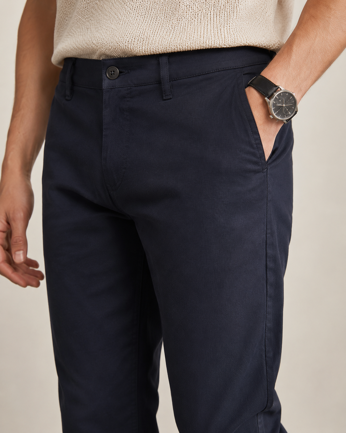 Men's Luxe Dark Navy Formal Pants - 25500
