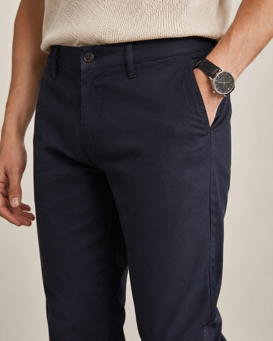 Men's Luxe Dark Navy Formal Pants - 25500