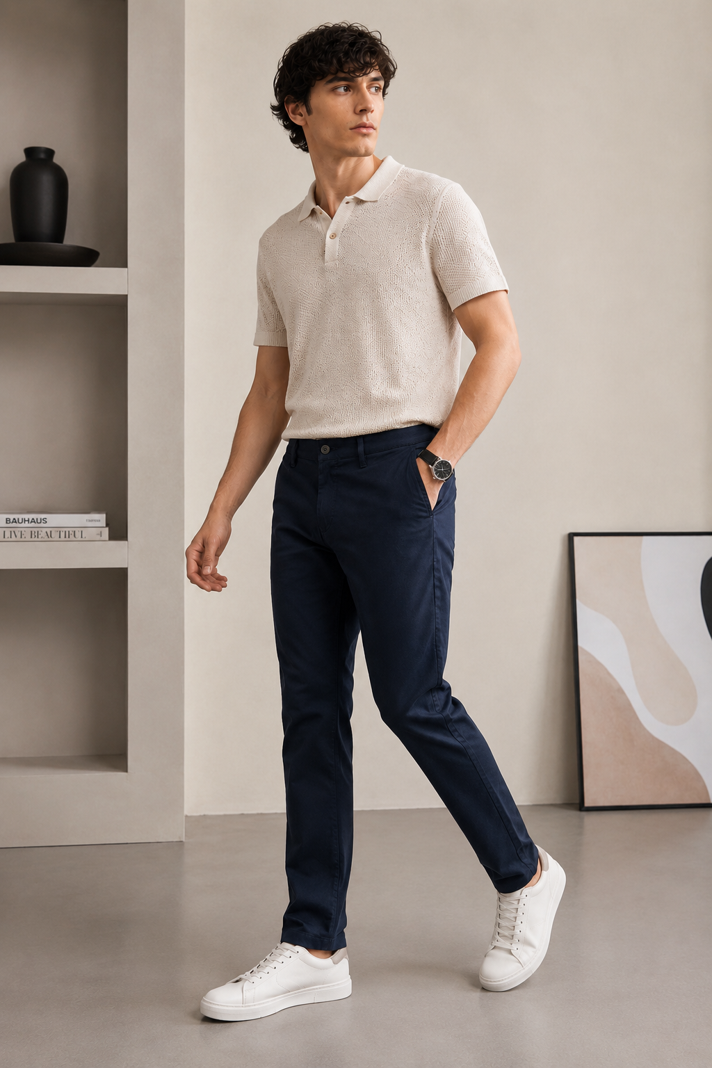 Men's Luxe Dark Navy Formal Pants - 25500