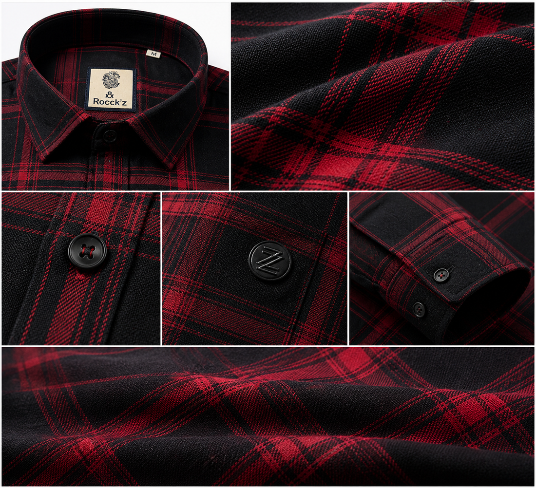 Red & Black Checked Cotton Casual Shirt - 23542