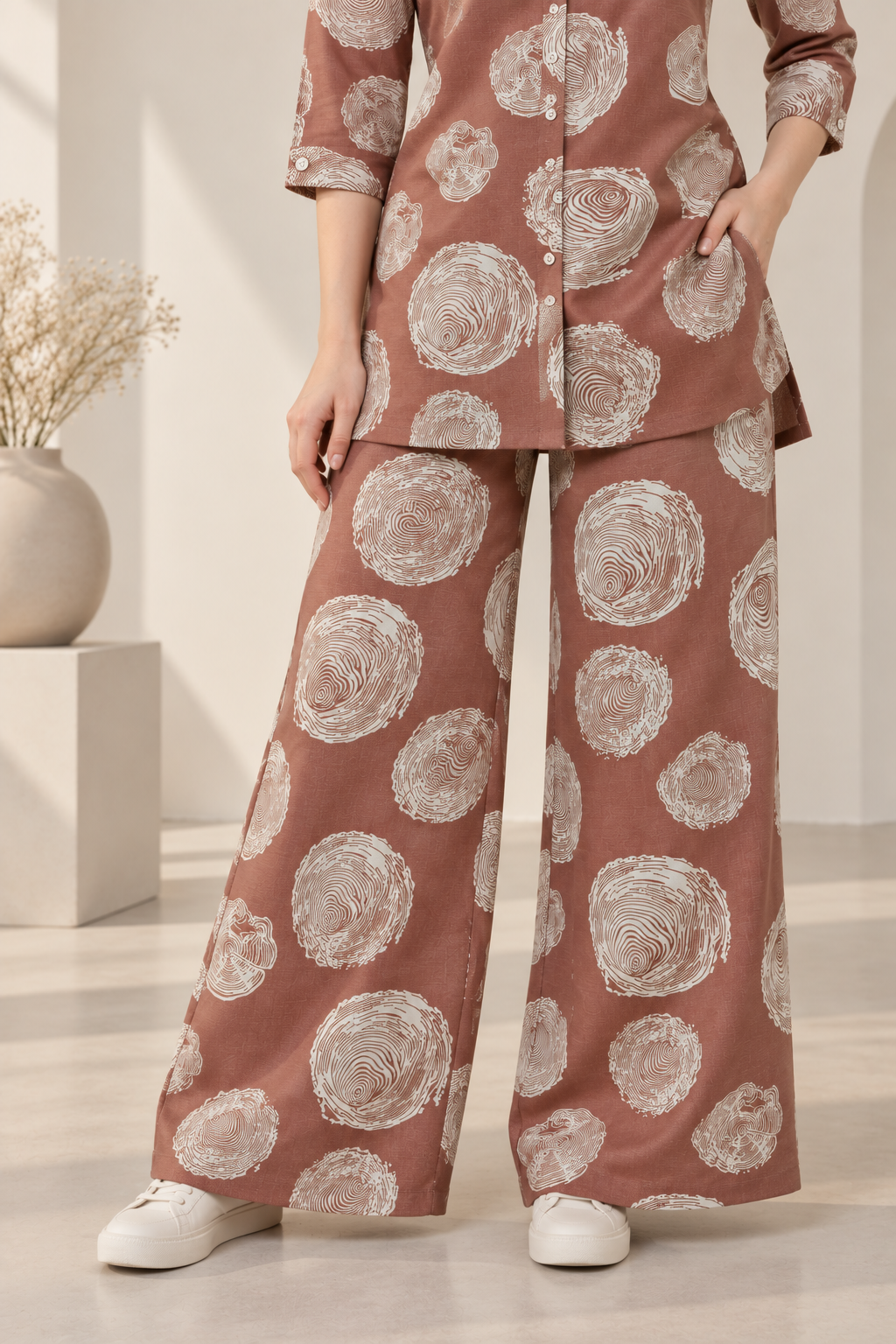 Rocck'z Stylish Abstract Wood-Grain Print Co-Ord set – 27248