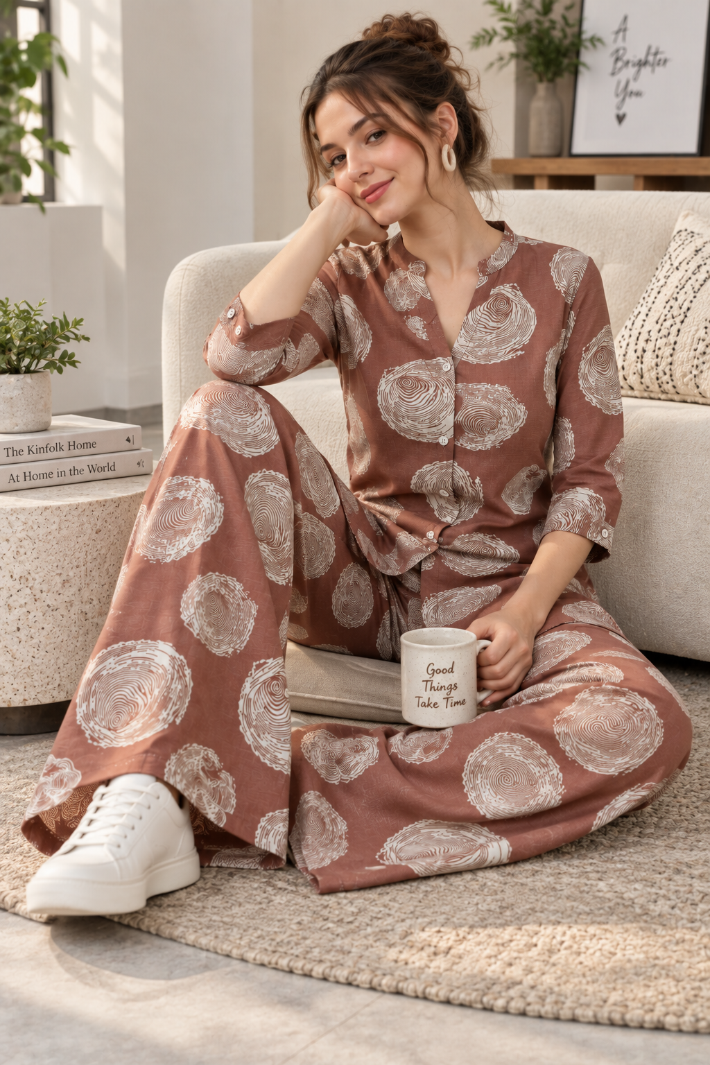 Rocck'z Stylish Abstract Wood-Grain Print Co-Ord set – 27248