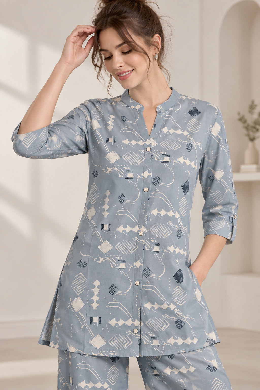 Rocck'z Women’s Geometric Printed Co-Ord Set - 27280