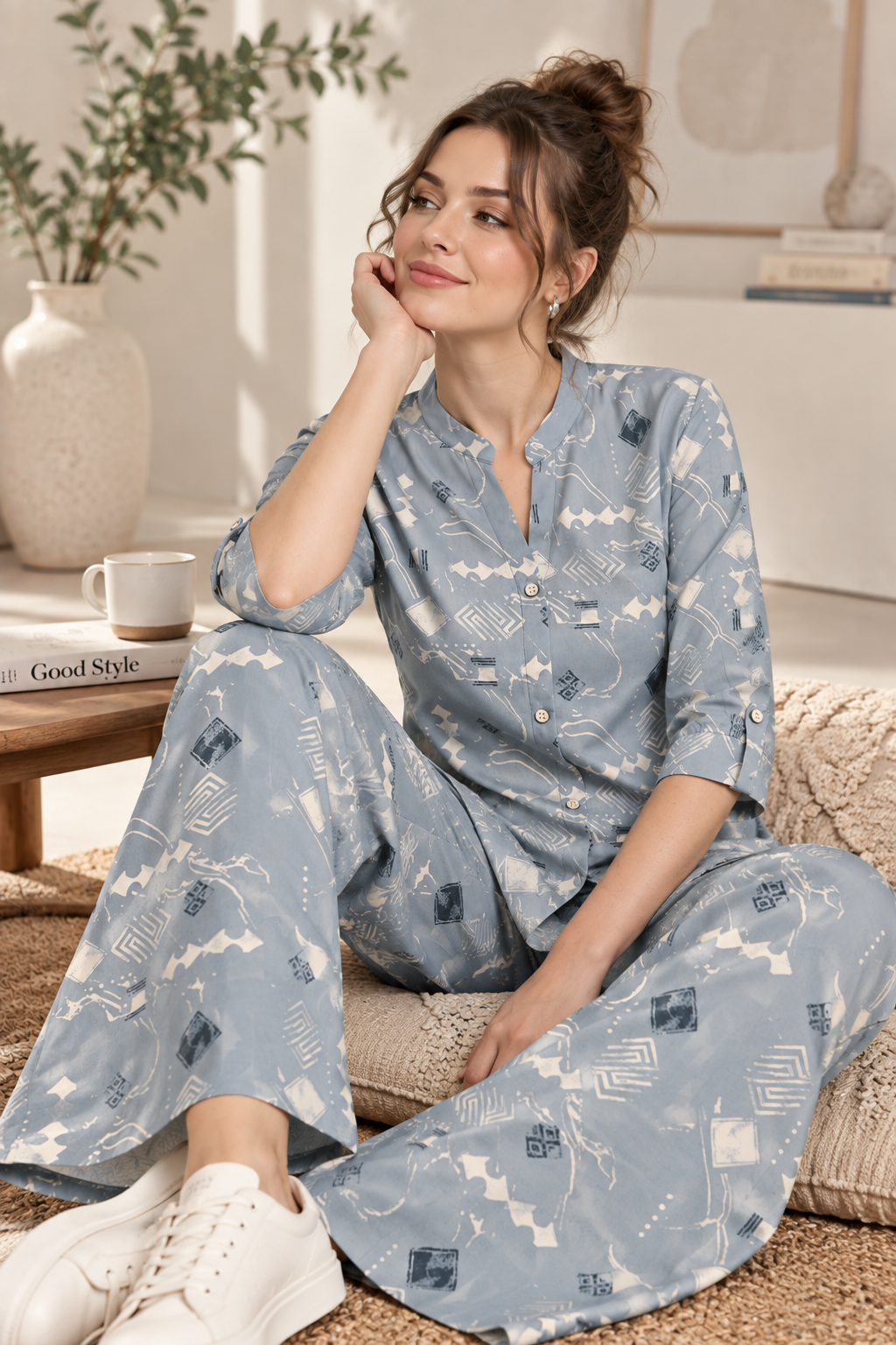 Rocck'z Women’s Geometric Printed Co-Ord Set - 27280