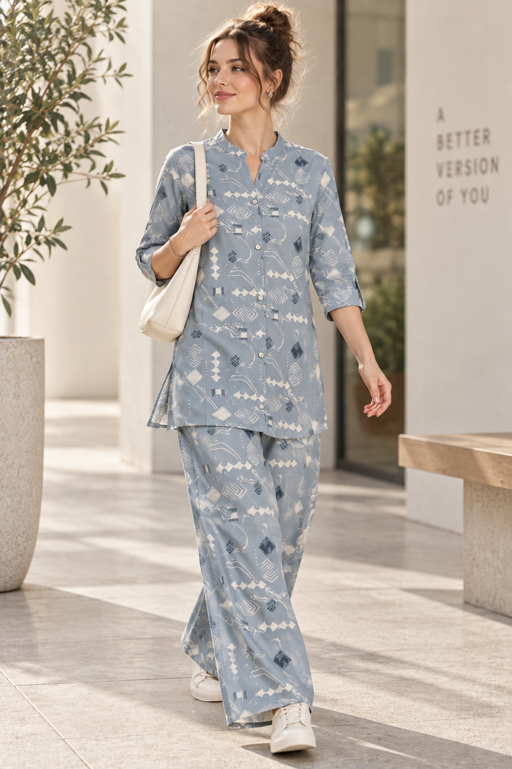 Rocck'z Women’s Geometric Printed Co-Ord Set - 27280