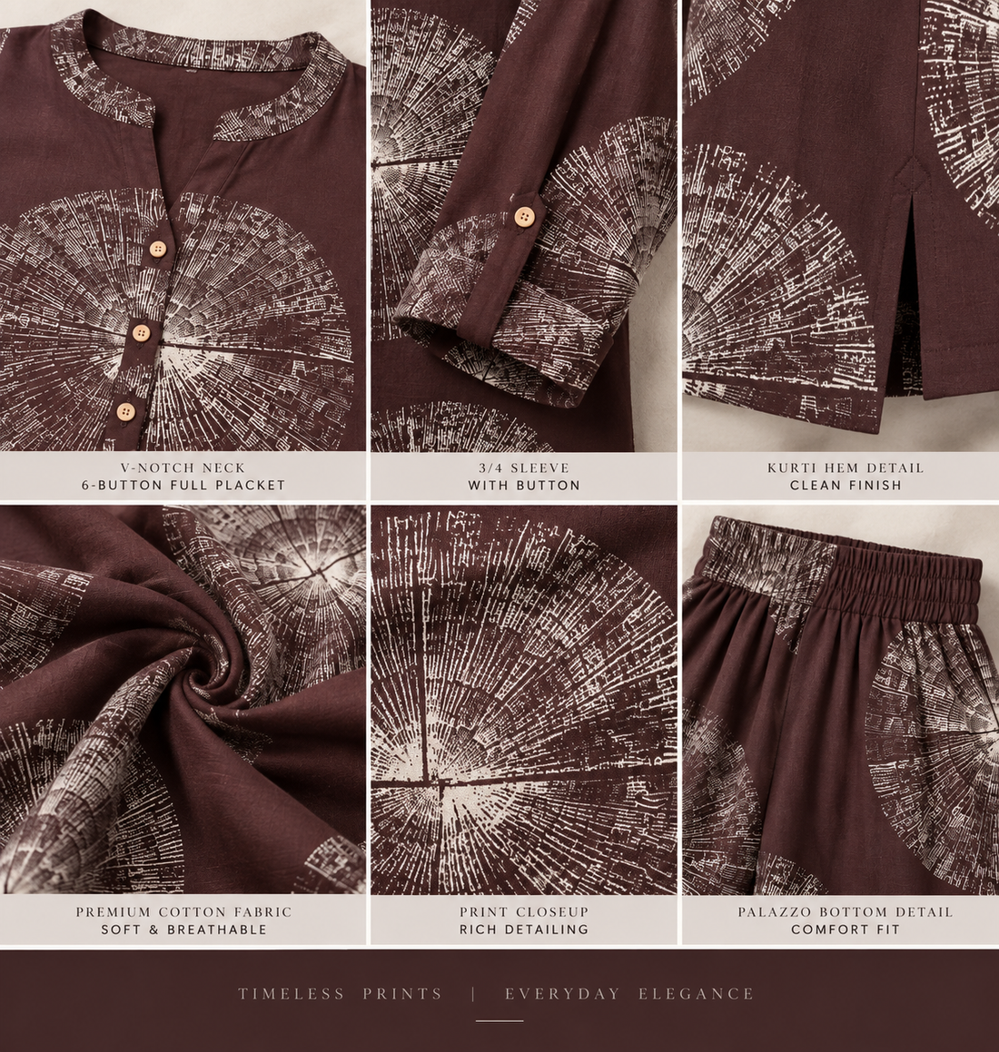 Rocck'z Women’s Abstract Circular Print Casual Co-Ord Set - 27249
