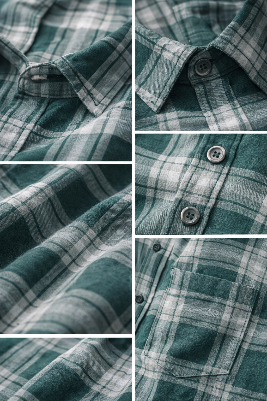 Men’s Casual Green & Grey Checkered Shirt - 25680
