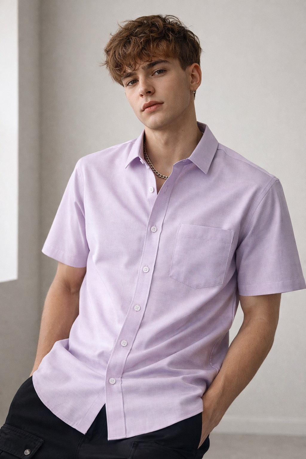 Men's Lavender  Formal Shirt - 19