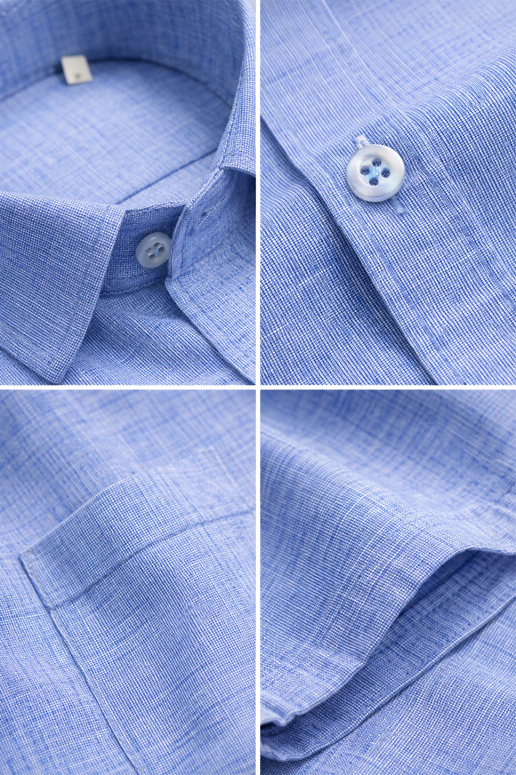 Men's Blue Micro-Textured Cotton Blend - 98