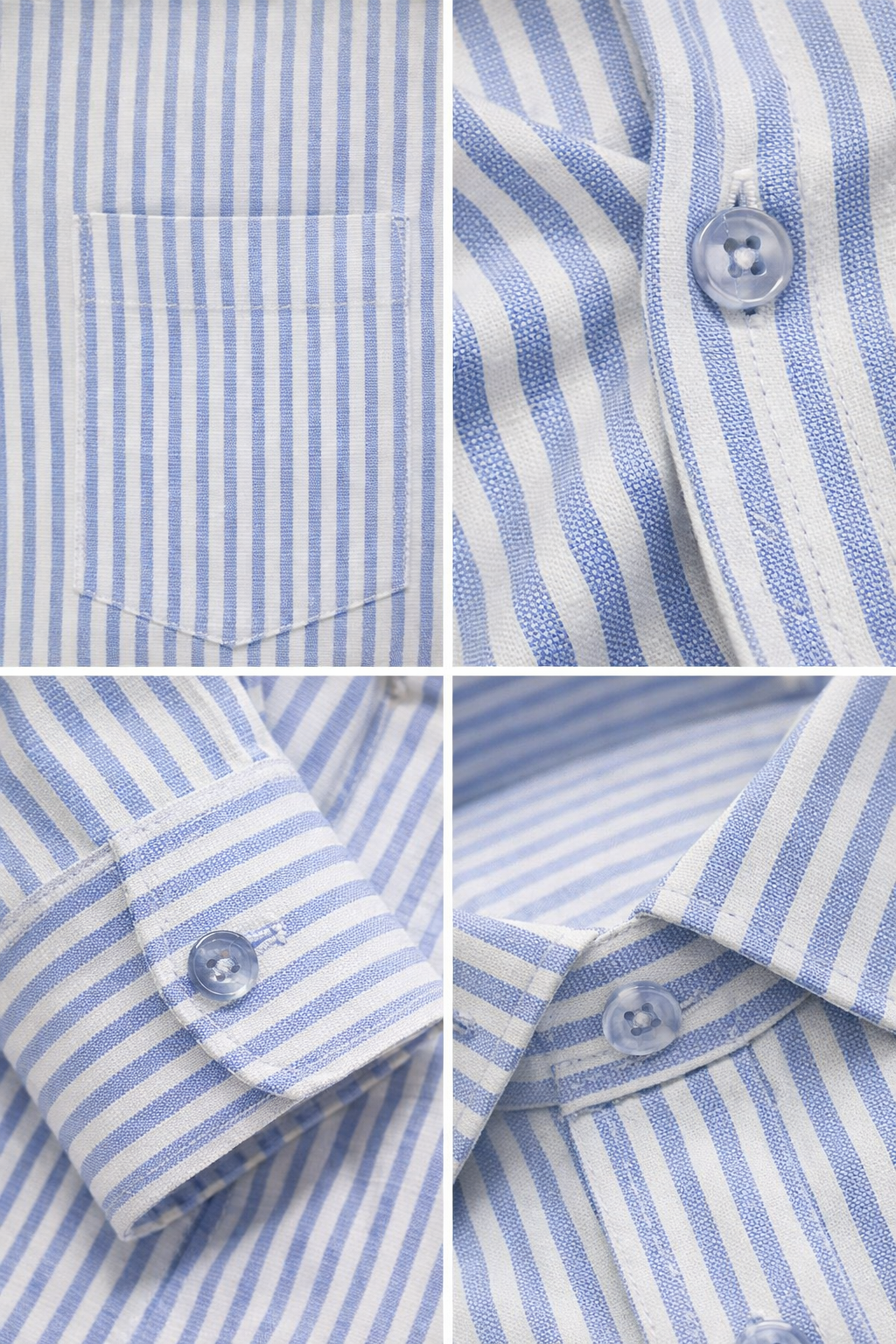 Men's Sky Blue & White Fine Striped Premium Cotton - 26317