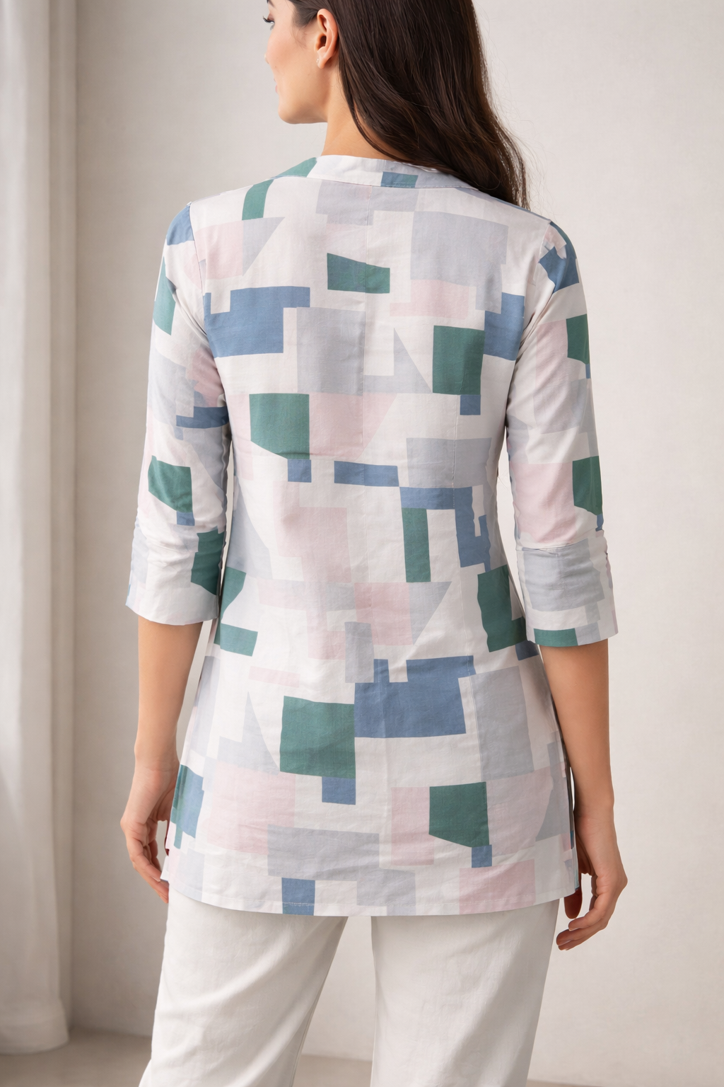 Ethnic Fusion Black Kurti – Intricate Patchwork Style Print