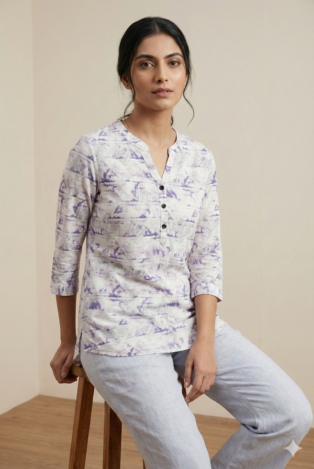 Women’s Printed kurti Soft Pastel Purple Pattern - 26208