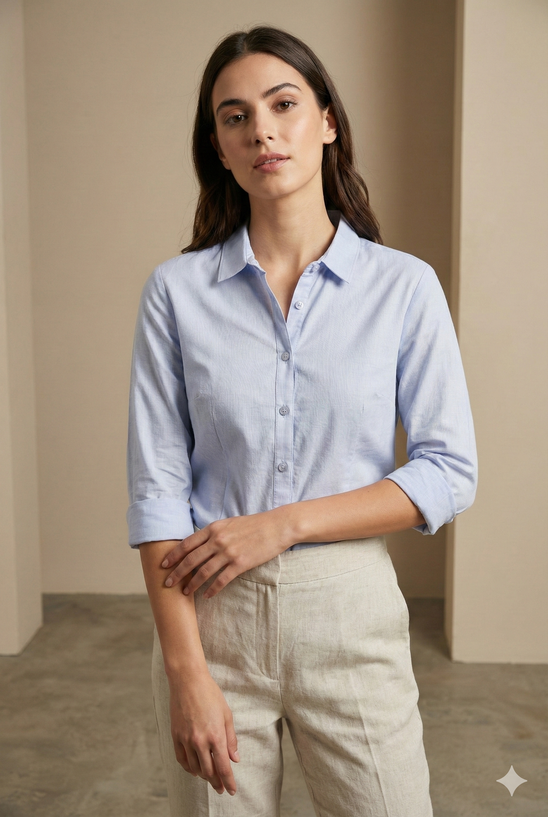 Soft blue Women’s Formal Shirt - 25518