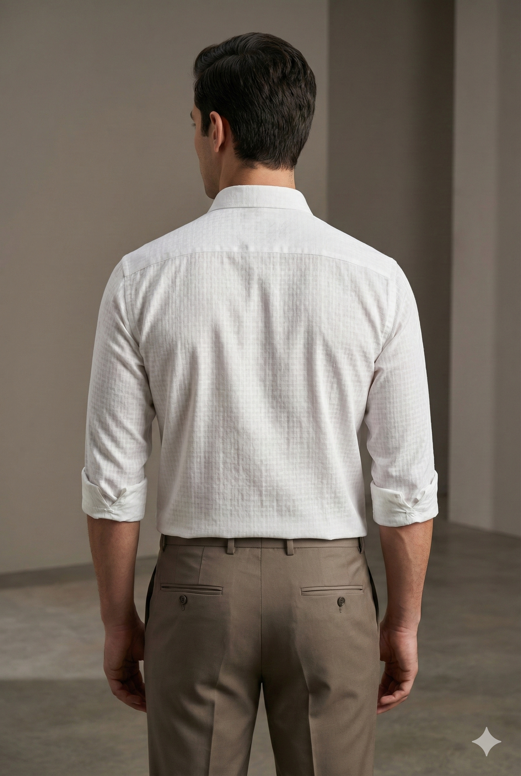 Men’s Premium Satin Textured Formal Shirt – Classic White - 26472