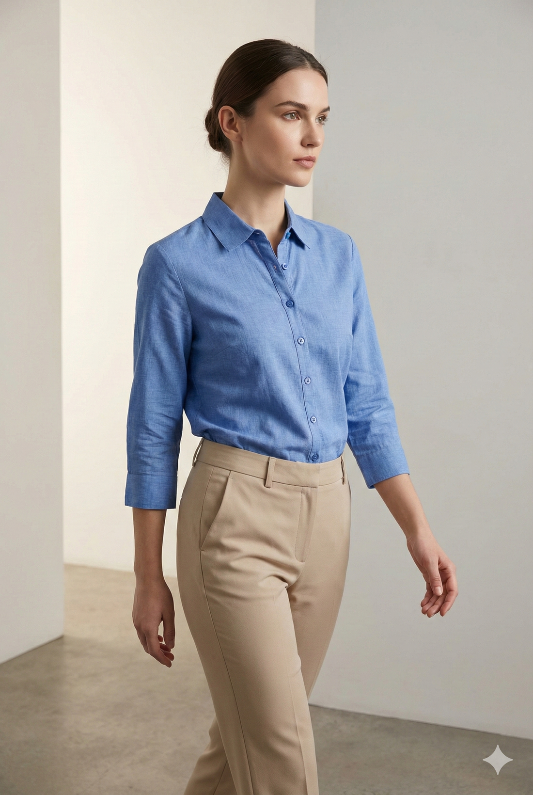 Classic Blue Women’s Formal Shirt - 24423